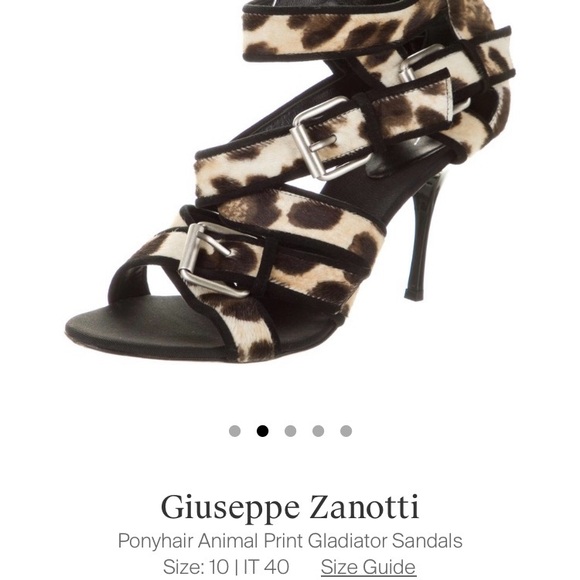 Giuseppe Zanotti Gladiator Heeled sandals leopard print leather hide:great shape - Picture 3 of 3